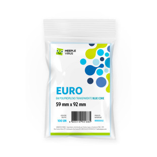 Sleeve Euro (59 mm x 92 mm) - Meeple Virus Blue Core