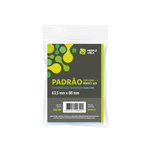 Sleeve Padrão Perfect Size: Side-Load (63,5 mm x 88 mm) - Meeple Virus Blue Core