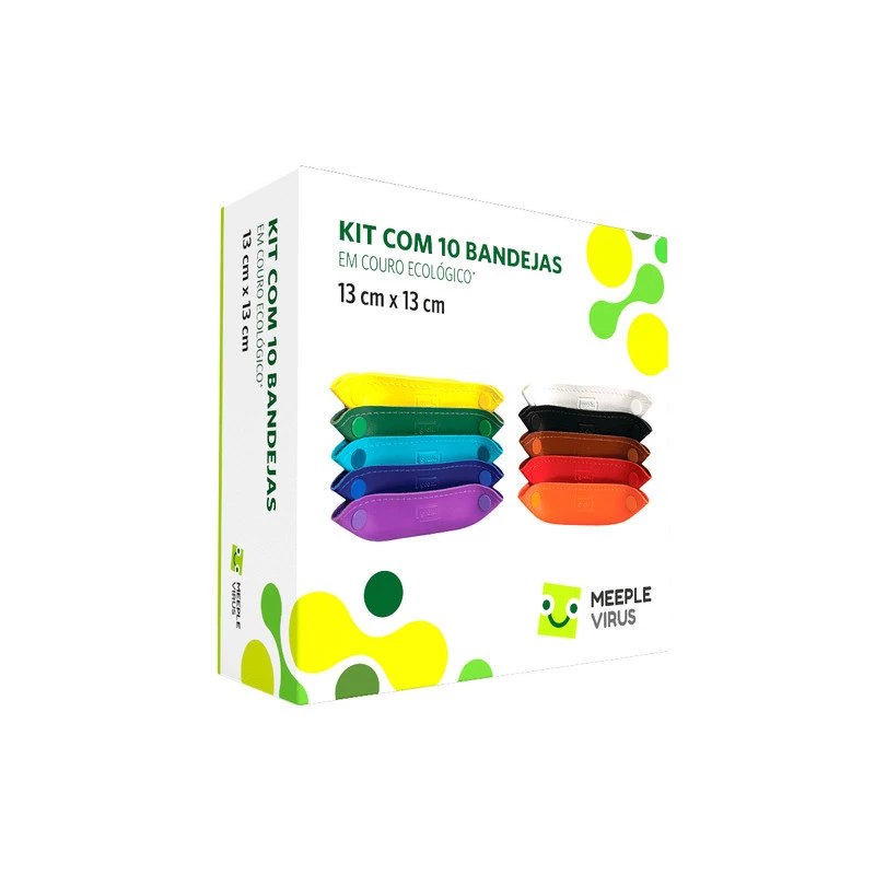 Kit com 10 Bandejas em Couro Ecológico