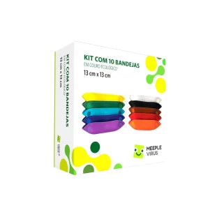 Kit com 10 Bandejas em Couro Ecológico