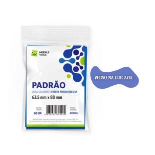 Sleeve Padrão Azul (63,5 mm x 88 mm) - Meeple Virus Blue Core