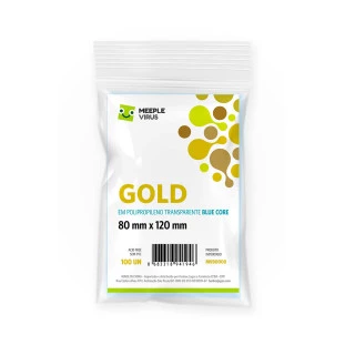 Sleeve Gold (80 mm x 120 mm) - Meeple Virus Blue Core