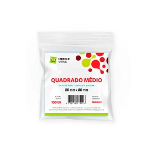 Sleeve Quadrado Médio (80 mm x 80 mm) - Meeple Virus Blue Core
