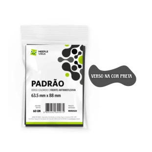 Sleeve Padrão Preto (63,5 mm x 88 mm) - Meeple Virus Blue Core