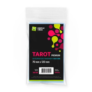 Sleeve Tarot (70 mm x 120 mm) - Meeple Virus Blue Core PREMIUM