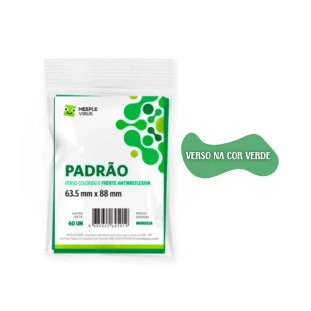 Sleeve Padrão Verde (63,5 mm x 88 mm) - Meeple Virus Blue Core